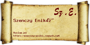 Szenczy Enikő névjegykártya